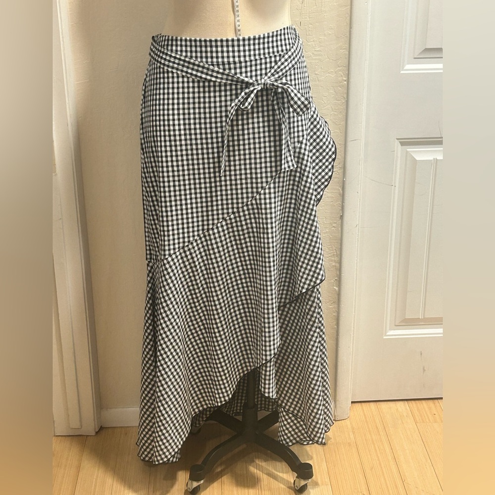 Black & White Gingham Wrap look Maxi Skirt - Brand Unspecified